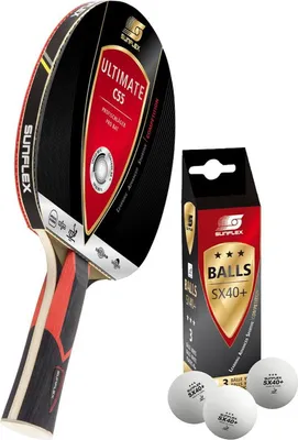 Produktbild von Sunflex Tischtennisschläger - Ultimate C55 + 3x SX+ Tischtennisbälle | Tischtennisset Tischtennis TT Tabletennis