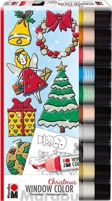 Produktbild von Marabu Window Color-Set "X-Mas" 10 x 25 ml Weihnachts-Set