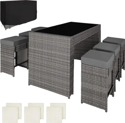 Produktbild von tectake® Aluminium Rattan Barset Ibiza wetterfest und UV-beständig