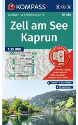 Zdjęcie produktu dla KOMPASS Mapa turystyczna 030 Zell am See, Kaprun 1:35 000