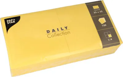 Produktbild von 27000 Servietten "DAILY Collection" 1/4-Falz 32 cm x 32 cm gelb