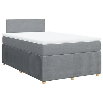 Produktbild von Boxspringbett mit Matratze Hellgrau 120x200 cm Stoff
