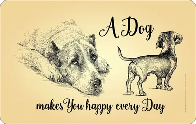 Image de Chiens - Planche à déjeuner - Dog makes you happy