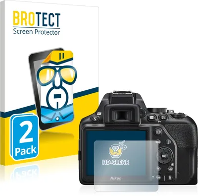 Produktbild von 2x Für Nikon D3500 / D3300 Schutzfolie BROTECT Displayschutz Display Schutz Folie Klar Transparent