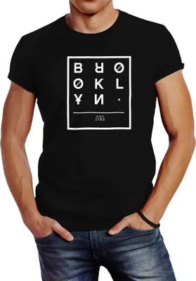 Produktbild von Herren T-Shirt Brooklyn New York City Urban Slim Fit Neverless® schwarz 5XL