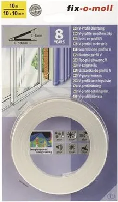 Immagine prodotto di fix-o-moll Sigillo profilo a V autoadesivo bianco 10 m x 10 mm