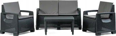 Zdjęcie produktu dla Zestaw Ogrodowy PARADISO CORCIANO Sofa stolik kawowy + 2 fotele Kolor Antra