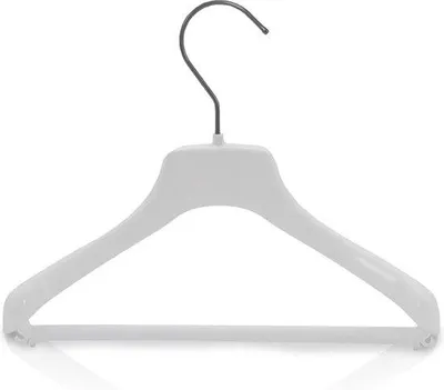 Produktbild von Famanu Kinderkleiderbügel mit Schulter- und Hosenstange - Weiß - 30 Stück - 26 cm