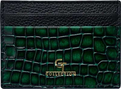 Produktbild von GT Collection | Kartenhalter für Herren aus Hochwertiges Kalbsleder mit Krokoprägung | geliefert in Geschenkbox