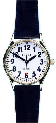 Produktbild von UMR Ruhla 45-8 Damenuhr 33 mm Weiß Edelstahl Lederband Schwarz