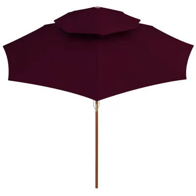 Obrázek produktu pro vidaXL Slunečník s dvojitou stříškou a dřevěnou tyčí Bordeaux red 270 cm