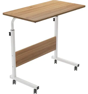 Produktbild von Höhenverstellbarer Laptoptisch mit Rollen 80x40cm, Beistelltisch für Bett & Sofa