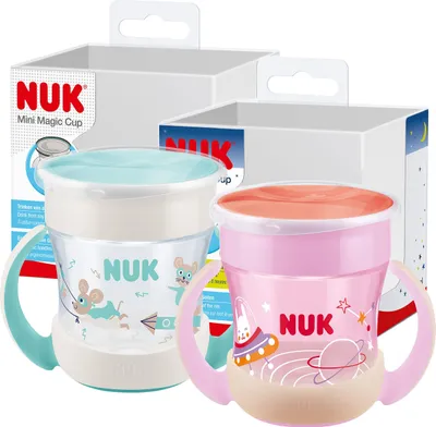 Produktbild von NUK Mini Magic Cup GITD Rosa – Leuchtend, 2er Pack