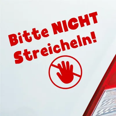 Produktbild von Auto Aufkleber Bitte Nicht streicheln! Do not Touch 13x10 cm Rot Sticker Heckscheibenaufkleber