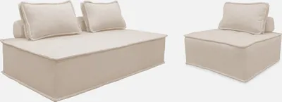 Produktbild von sweeek - 2er-Set Sessel für modulares Sofa, 3 Sitzplätze - Creme