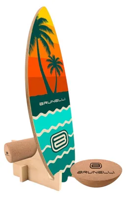 Produktbild von Brunelli Balance Board Komplettset Balanceboard Halbkugel Korkrolle Training - Inhalt: Halfshell 88cm Komplettset