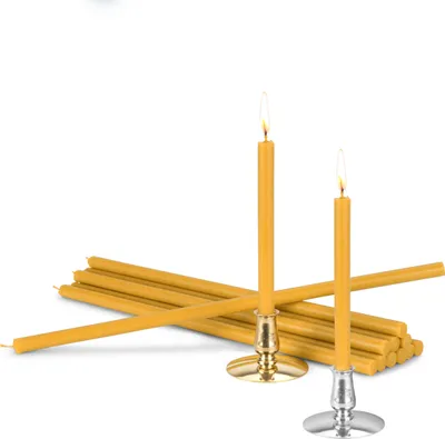 Produktbild von Set 2 Kerzenhalter mit 100% Bienenwachskerzen Premium L 30cm Stabkerzen 40093