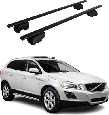 Image de Barres de toit Transversales pour Volvo XC60 2009-2017 Fer Noir ABE