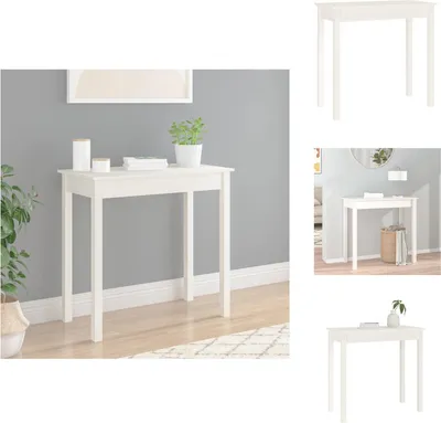 Image de vidaXL Table console blanc 80x40x75 cm pin massif - Tables d'appoint