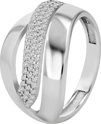 Produktbild von 925/- Echt Silber Damenring "Doria", Zirkoniabesatz, rhodiniert, Gr. 52-62