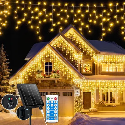 Solar-Lichtkette 30 m, 660 LEDs, IP65, warmweiß, 8 Modi, Timer