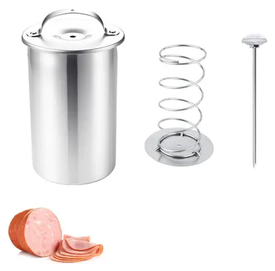 Imagen del producto de Elzusha - Prensa para carne de acero inoxidable con termómetro, ideal para hacer sándwiches caseros