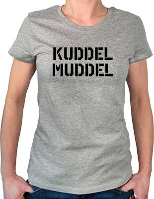 Produktbild von Huuraa Damen T-Shirt Kuddelmuddel Schriftzug XS Sport Grey Bio Baumwolle Fairtrade Damenshirt Geschenkidee