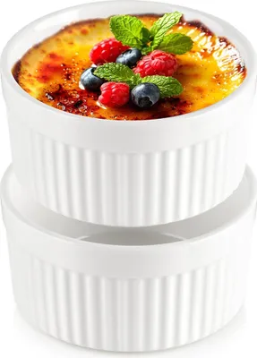 Obrázok produktu pre Vilde | Zapekacie misky - Biele - 260 ml - 2 kusy - Odolné voči teplote do 350 °C - Kuchynské doplnky