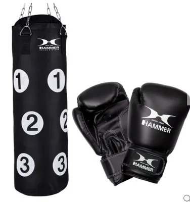 Produktbild von HAMMER Box-Set Sparring, Boxsack 80 cm, Boxhandschuhe, Drehwirbel