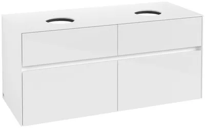 Image de Villeroy & Boch Collaro Meuble sous-lavabo, 4 tiroirs, pour 2 lavabos, montage mural, 1200x548x500mm, C04400DH