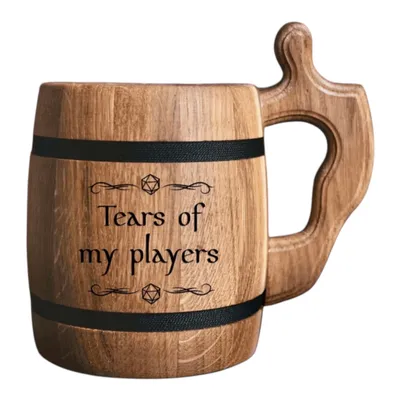 Image de Tears of my players | Chope de bière en chêne - Cadeau pour les joueurs de D&D | 0.6L | Cadeau pour lui | Cadeau pour les joueurs de D&D