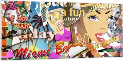 Produktbild von Bilder auf glas - Graffiti modern - 120x50cm - Glasbilder - Wandbilder - Kunstdruck - zum Aufhängen bereit - Wanddekoration aus Glas - Glas Bilder - Wandbild auf Glas - Einteilig - GAB120x50-3622