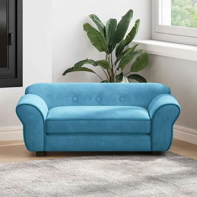 Produktbild von vidaXL Hundesofa Türkis 72x45x30 cm Plüsch