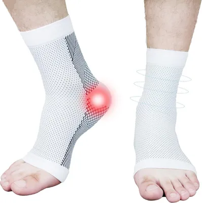 Produktbild von ALSTER HERZ® Knöchelbandage Sport Fußgelenk Bandage Fußgelenkstütze Sprunggelenkbandage, Weiß 35-38 S/M, A0283