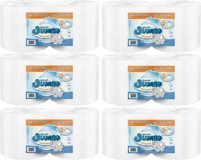 Immagine prodotto di Asciugamani di carta 2R SŁONIK JUMBO PROFESSIONAL WHITE 650 fogli 2W - 12 rotoli