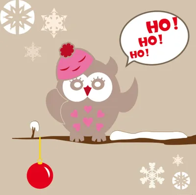Obrázok produktu pre Vianočný umelecký obraz - Sova spieva Ho Ho Ho (100 x 100 cm)