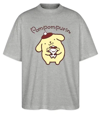 Produktbild von Spreadshirt Pompompurin & Muffin Verkleidet Oversize Uni T-Shirt, S, Grau meliert