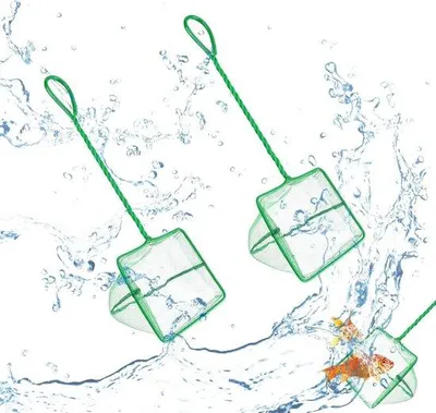Productafbeelding van Aquariumnet - Fijnmazig net voor kleine vissen - 2 stuks - 15 x 12,5 cm
