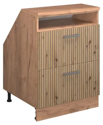 Image de Meuble de rangement sous pente Vicco Rion Chêne Artisan 60x81.6cm 2 tiroirs, 60 cm de profondeur, Model 60532