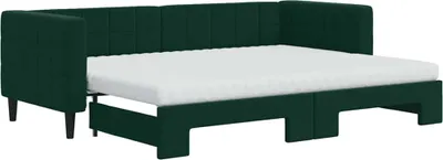 Obrázok produktu pre vidaXL Rozkladacia posteľ s matracmi Tmavo zelená 80x200 cm Velvet