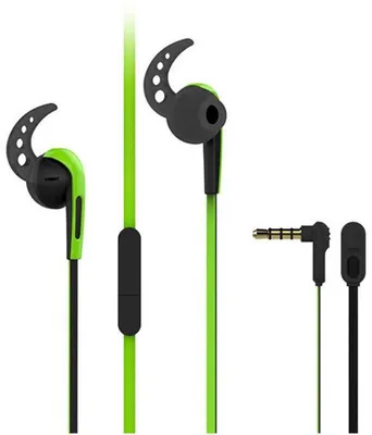 Produktbild von VIVanco™Hochwertige Sport In Ear Kopfhörer SPX40, kompatibel mit 3,5 mm Klinke, Stereo BASS, Mikrofon, 90° Stecker, Grün