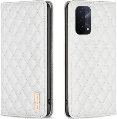 Produktbild von OPPO A74 5G Hülle, Elegant Bookstyle Flip Leder Kartenfächer Schutzhülle mit Ständer für OPPO A74 5G A93 5G A54 5G Weiß