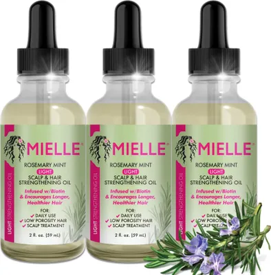 Produktbild von Rosmarinöl Ätherisches Öl Light Haarwachstum Kopfhaut Haarpflege von MIELLE, 3x 59ml