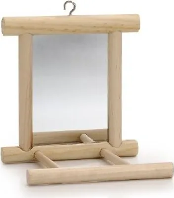 Produktbild von Beeztees Spiegel mit Landeplatz - Vogelspielzeug - Holz - 10x10 cm