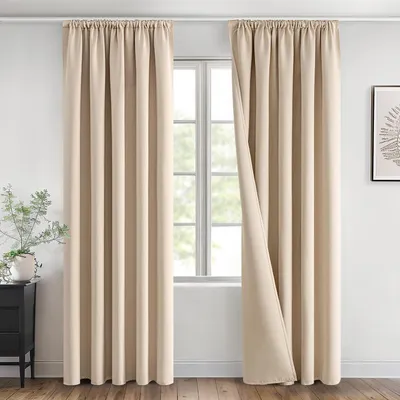 Verdunkelungsvorhänge 2er-Set, 245x200 cm, Beige, Thermisch