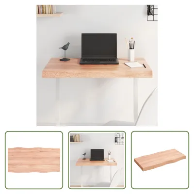 Produktbild von The Living Store Tischplatte 80x40x(2-6) cm Massivholz Behandelt Baumkante