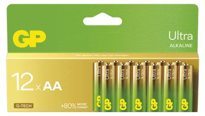 Alkalická baterie GP Ultra AA (LR6), 12 ks