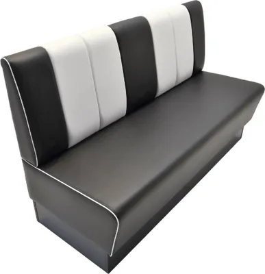 Produktbild von Gastro Sitzbank Americano Retro | Dinerbank Schwarz & Weiß | 160 cm breit | Amerikanische Sitzbank