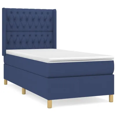 Produktbild von vidaXL Boxspringbett mit Matratze Blau 90x190 cm Stoff