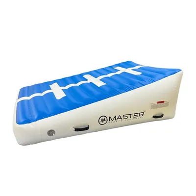 Produktbild von Steigungsmatte MASTER aufblasbarer Keil 180 x 120 x 20-65 cm, blau, weiß